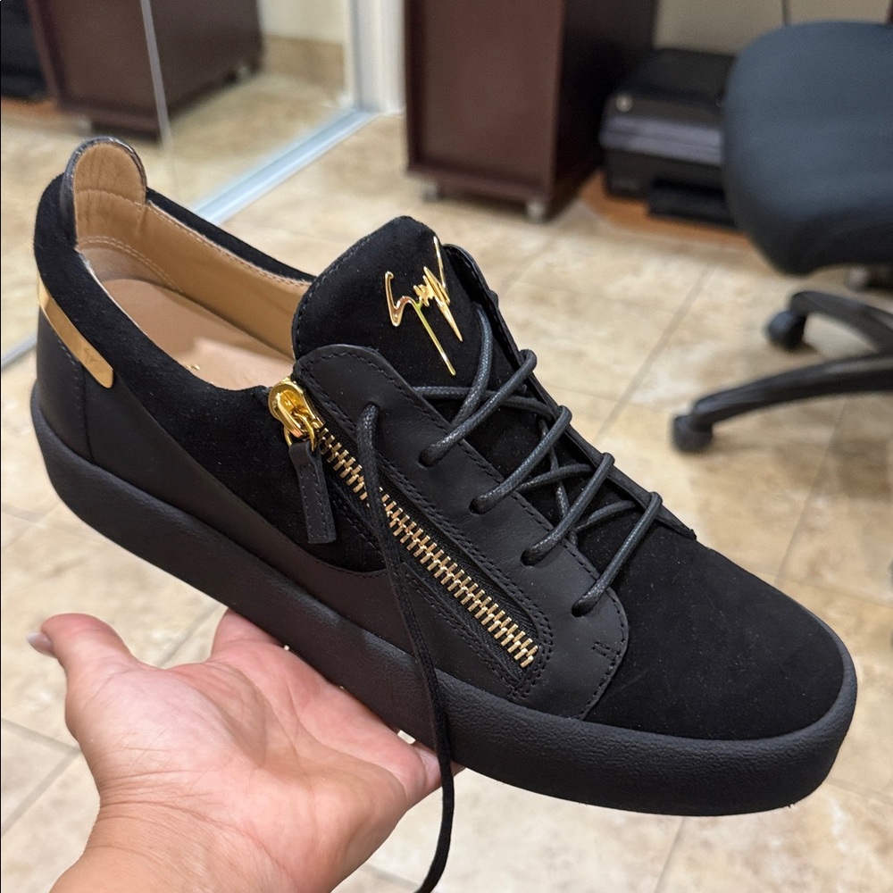 Giuseppe Zanotti Black and Gold Men's Sneakers
